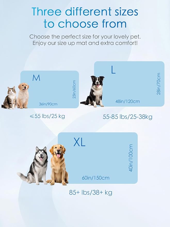 BECEMURU Dog Cooling Mat, Q-MAX＞0.46 Thickened Breathable Cold Pad for Summer Active Dog, 60"x40" Portable Washable Kennel Crate Pet Bed, Rapid Cooling Durable Non-Gel Blue