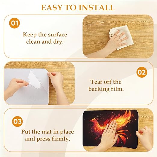 Animal Abstract Fire Stair Treads for Wooden Steps Indoor Washable Staircase Carpet 10PCS 30"x7.8" Stair Step Treads Non-Slip Staircase Covers Peel and Stick Safety Mat for Kids Elders Pets