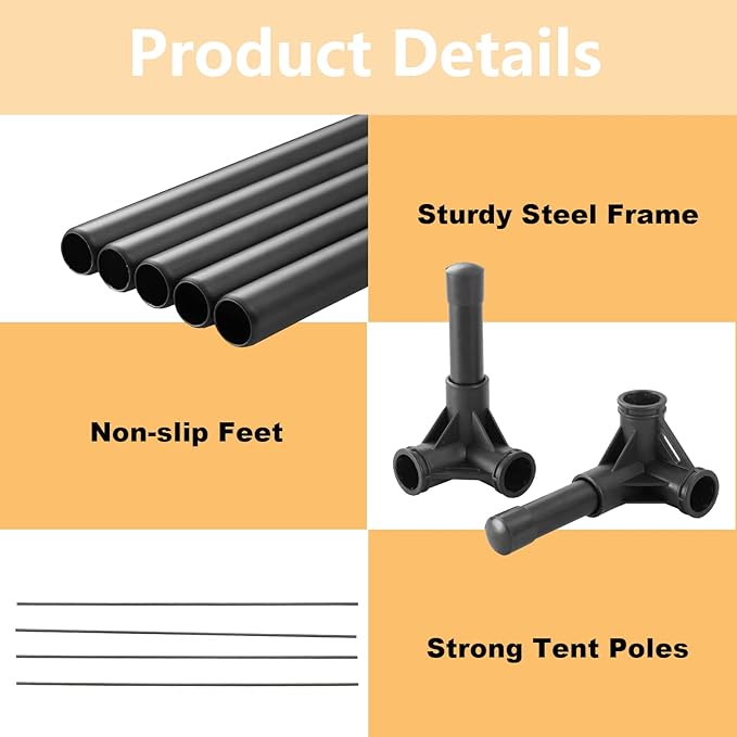 S/M/L Outdoor Elevated Dog Cot with Canopy & Side Shade for Camping Small Medium Dogs (Carry Bag), Portable Cooling Raised Dog Bed