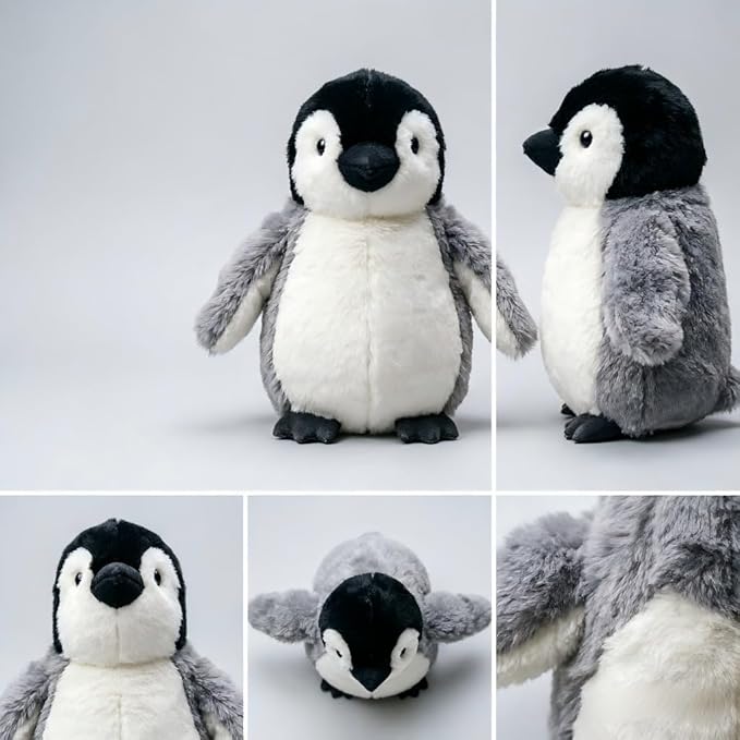Automatic Flapping Penguin Cat Toy, Realistic Moving Wings Plush Bird Toy with Built‑in Motor & Battery, Interactive Stimulating Kicker Toy for Indoor Cats, USB Rechargeable Pet Entertainment Toy