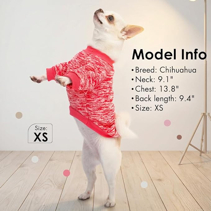 1 Pack Dog Sweaters for Small Dogs Girl Boy Winter Fleece Clothes Warm Soft Dog Sweatshirt Outfit for Dogs Cats Pet Apparel