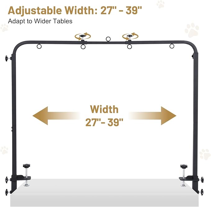 Dog Grooming Table Arm – Adjustable Dog Grooming Arm & Dog Grooming Hammock for Home Use, Grooming Table with Hammock for Nail Trimming, Drying, and Bathing – Fits Small to Large Dogs