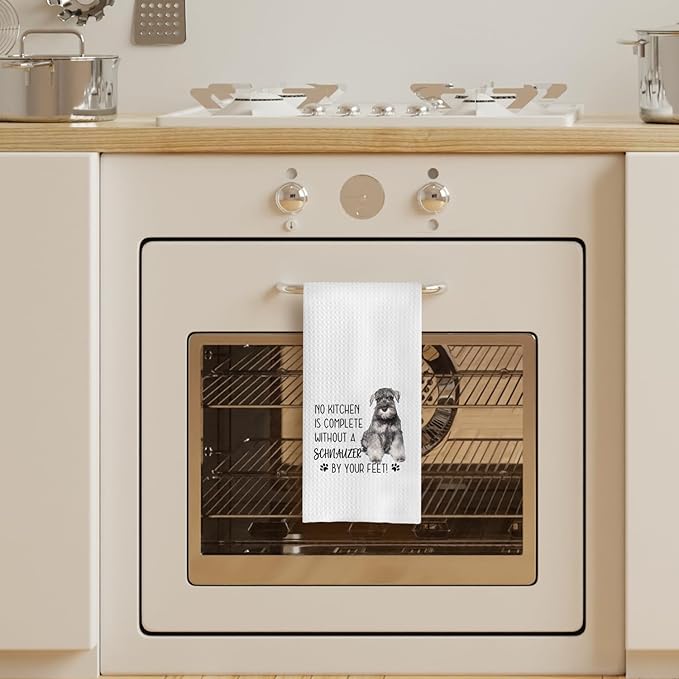 Schnauzer Kitchen Towels - Schnauzer Gifts for Schnauzer Lovers Women, Schnauzer Hand Towels Dish Towels, Schnauzer Stuff,Schnauzer No Kitchen is Complete Without Schnauzer, 16x24 Inch