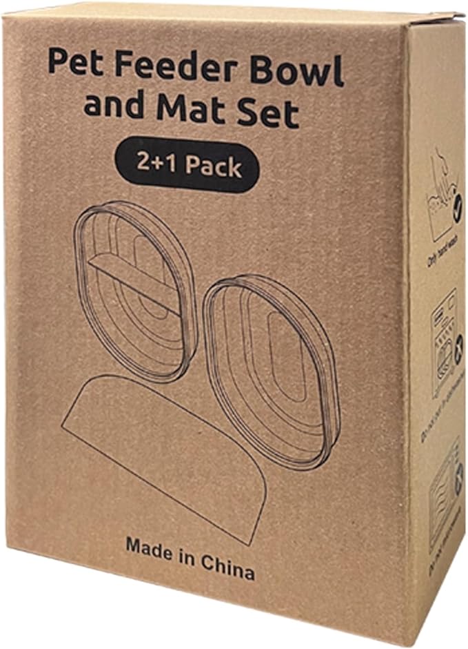 2-Pack Plastic Cat Bowls + 1 Feeding Mat, Specially Designed for Automatic Microchip cat feeders Upgraded Rubber Sealing Ring Design, Durable, Safe for Hands and Pets During Cleaning