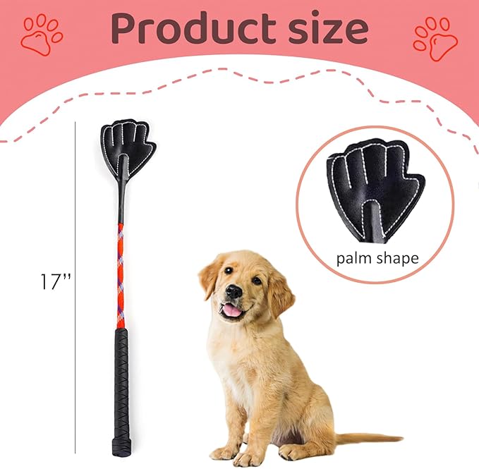 17" Lightweight Dog Training Stick Pole【Not Extended】, Puppy Training Tools Whip with Anti-Slip Handle, Outdoor and Indoor Exercise Interactive Dog Pole for Cats Dogs (Red)