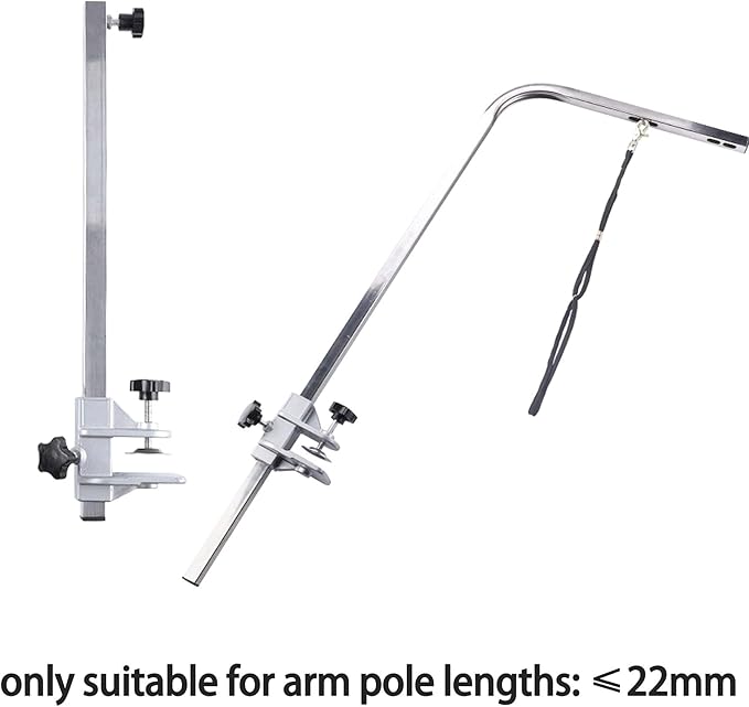 Pet Grooming Table Arms Clamp Metal, Heavy Duty Aluminium Alloy Dog Cat Hair Cut Holder Accessories Fixture Fixation (Inner Dia 22 * 22mm)