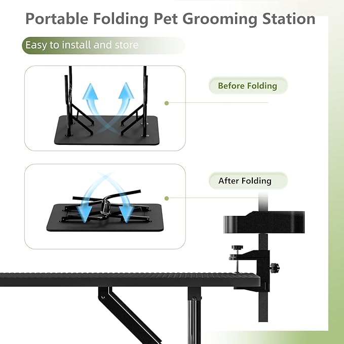 36" Professional Dog Pet Grooming Table Adjustable Heavy Duty Portable w/Arm & Noose & Mesh Tray