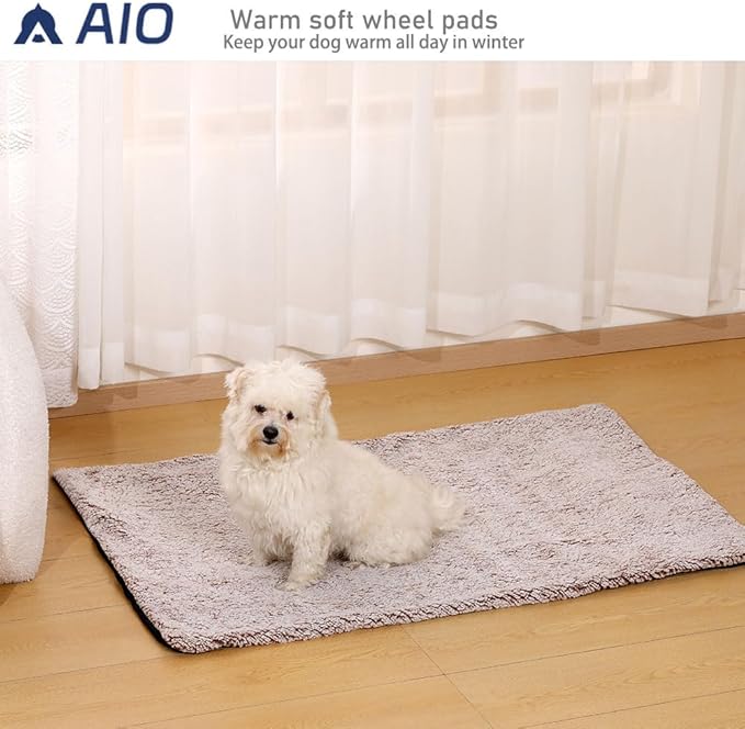 Heated Dog Bed Self Warming Bed Advanced Extra Warm Thermal Pet Pad for Indoor Outdoor Pets with Removable Cover Non-Slip Bottom Washable Non Electric Self Heating Dog Mat Large Brown 23.6 * 35.4inch
