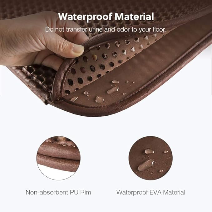 WePet Cat Litter Mat, Kitty Litter Trapping Mat, Honeycomb Double Layer Mats, No Phthalate, Urine Waterproof, Easy Clean, Scatter Control, Catcher Litter Tray Box Rug Carpet