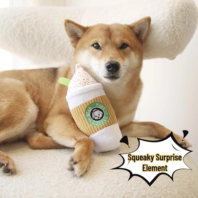 Dog Squeaky Toys Plush Coffee Chew Toys Enrichment Toys Interactive Burrow Activity Cute Dog Gifts Funny Toy Bundle Pack for Small Medium Large Dogs