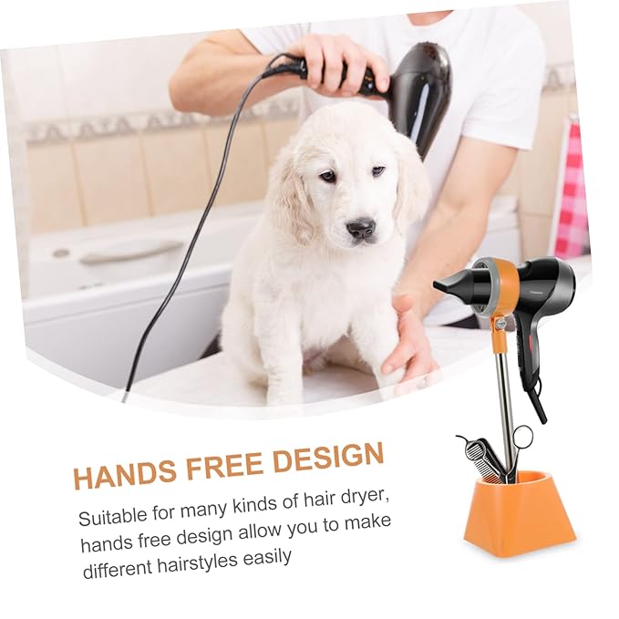 Durable Floor-standing Hair Dryer Stand Practical Hair Dryer Rack with Strong Suction Space-saving Storage for Home Use and Pet Drying