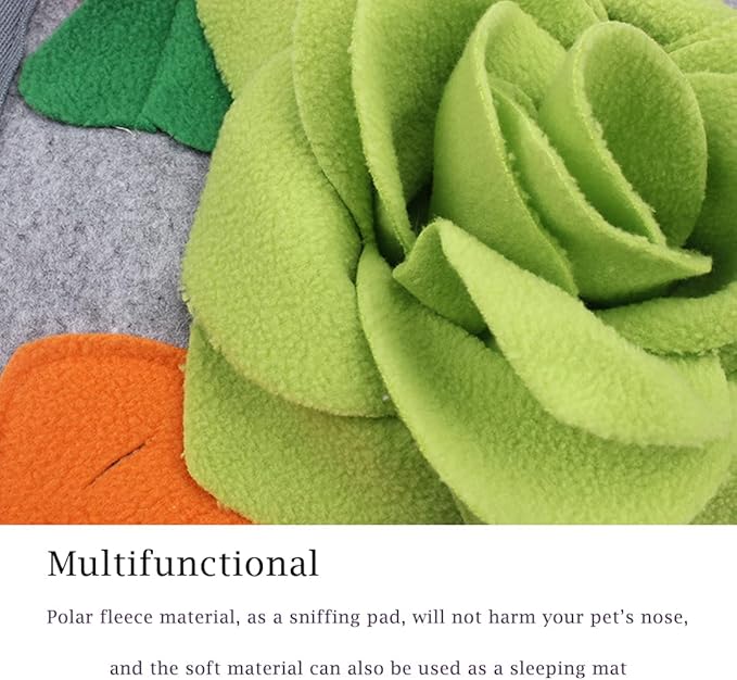 Abizoo Rabbit Toy Multifunction Foraging Mat,Polar Fleece11.8''x11.8'' Machine Washable Snuffle Mat Pad Interactive Fun Consume Energy for Chinchillas Guinea Pig Cage Accessories Bunny Treats Toys