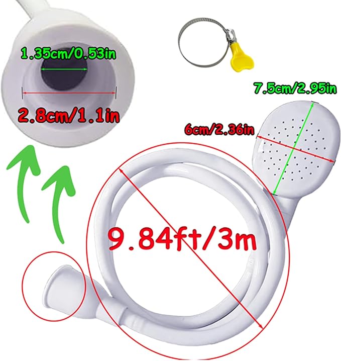 9.84ft/3m Sink Spray Hose,Portable Sink Hose Sprayer,Shampoo Sprayer Handheld Hose Shower Head Spray Hose for Bathing Baby,Pets,Washing Hair,Rinsing Vegetables