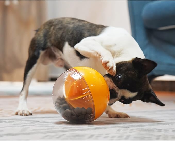 Dog Treat Ball, Interactive Squeaky Mental Stimulation Toys, Slow Feeder Puzzle Toys for Medium/Large Dog Breeds