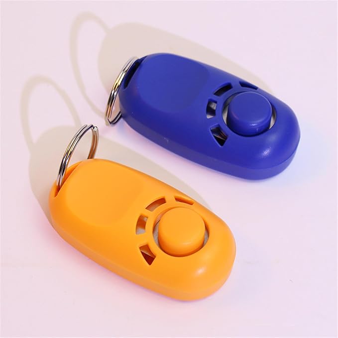 Dogs Training Clickers Plastic Pet Dogs Trainer Tool Stretch Help Wrist Rope Sound Keychains Dogs Training Clickers, Blue