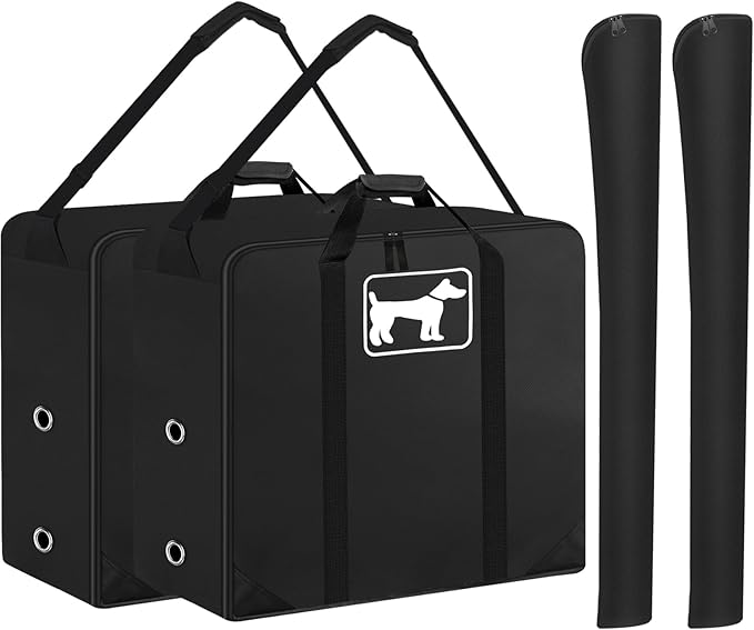 SIRUITON 2Pack Dog Playpen Storage Bag, Fits 40" H 8 Panels and 9 Stakes,Heavy Duty 600D Oxford Suitable for Foldable Exercise Pet Playpen, Dog Fence Travel Bag, with Reinforcing Plate & Shoulder
