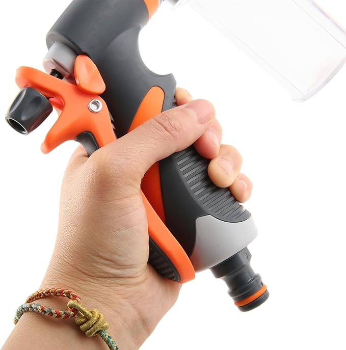 Dog Washing Hose Attachment with 3.5oz 100cc Soap Dispenser Upgrade 2-in-1 Garden Hose Nozzle for Watering Plants, Car Washes, Pet Showers Garden Nozzle Sprayer