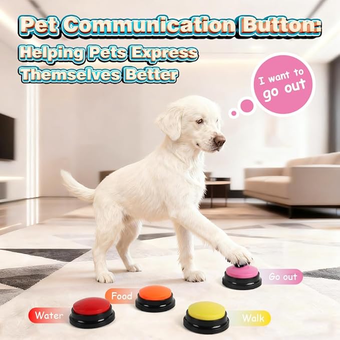 Act boldly Voice Recording Button 8 Colors, Dog Buttons for Communication Pet Training Buzzer, 30 Second Record & Playback, Funny Gift for Classroom Home Red Blue Orange Rose Purpe Green Yellow Pink