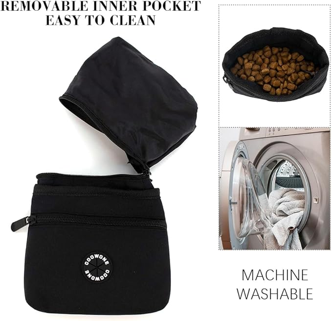 Dog Treat Pouch with Pet Training Clicker, Detachable Dog Puppy Training Treat Bag, 900D Oxford Cloth Magnetic Closure Small Dog Poop Bag Holder for Travel or Outdoor Use
