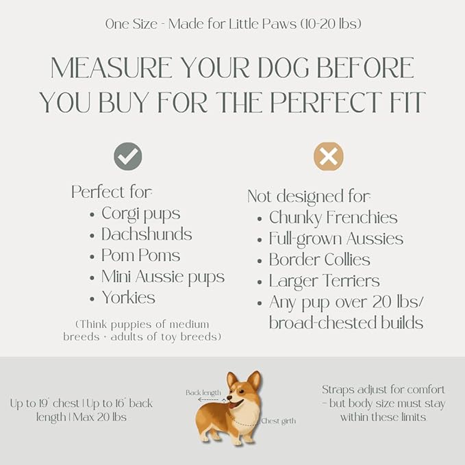 Dog Carrier Backpack for Small & Medium Dogs – Hands-Free Front Chest Carrier, Escape-Proof, Breathable, Adjustable Straps for Comfortable Travel & Hiking