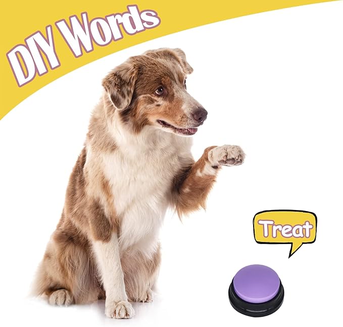 Recordable Dog Buttons 8 Color, Dog Buttons for Communication, Training Your Dog/Cat to Talk, Talking Pet Buttons, Dog Training Set, 30 Second Record & Clear Playback, Gift for Dogs/Cats