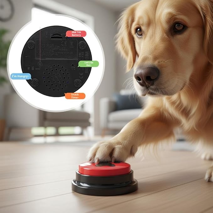 Dog Button Talk Training, Recordable Dog Communication Button Dogs Buttons Talk Training, Multicolorful Voice Recording Buttons Pet Train Funny Gifts for Dogs Pet Lovers (Green)