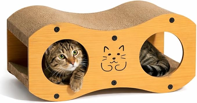 Cat Scratcher | Cardboard Cats Scratcher House | 23-Inch Cat Scratcher for Indoor Cats | Wavy Scratcher for Play, Scratch and Rest | Kitten Scratching Board Pad