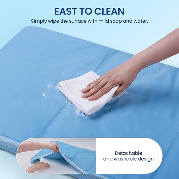 Dog Cooling Mat 36" x 20": Extra-Thick Cooling Comfort with Orthopedic Joint Support, Removable Memory Foam & Non-Slip Bottom – Non-Toxic Gel – Indoor & Outdoor Use for Dogs & Cats 25-50 lbs