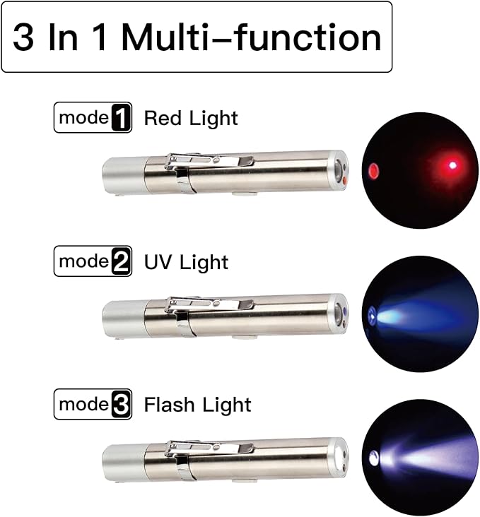 LBingbrother 2 Pack Cat Toys, USB Rechargeable Kitten Toy, 3 Light Modes, Portable Interactive Pet Dog Cat Mouse Toy for Fun Chase Play Exercise