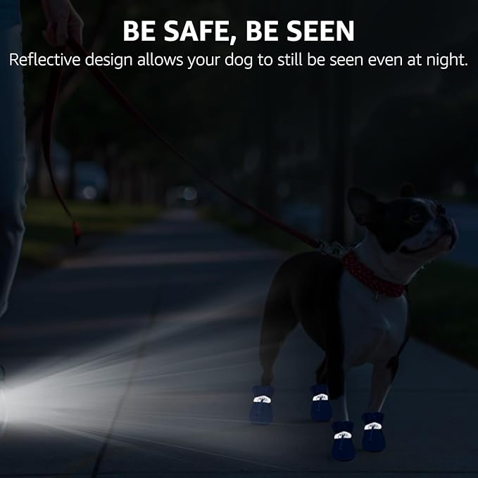 SCENEREAL Dog Shoes for Hot Pavement for Small Medium Dogs Paw Protectors, Summer Heat Boots Resistant Waterproof Soft Outdoor Walking Indoor Hardfloors, Blue Size 5