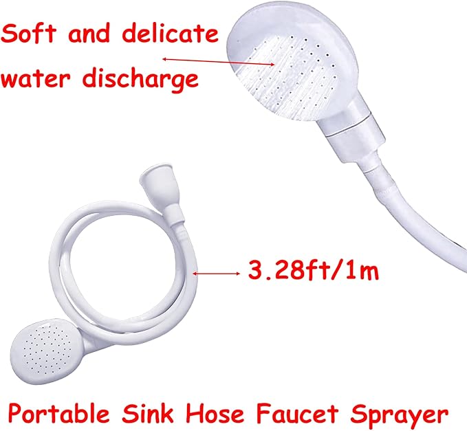 3.28ft/1m Sink Spray Hose,Shampoo Sprayer Handheld Hose Portable Sink Hose Spraye Strainers for Bathing Baby,Pets Shower,Rinsing Vegetables,Washing Hair
