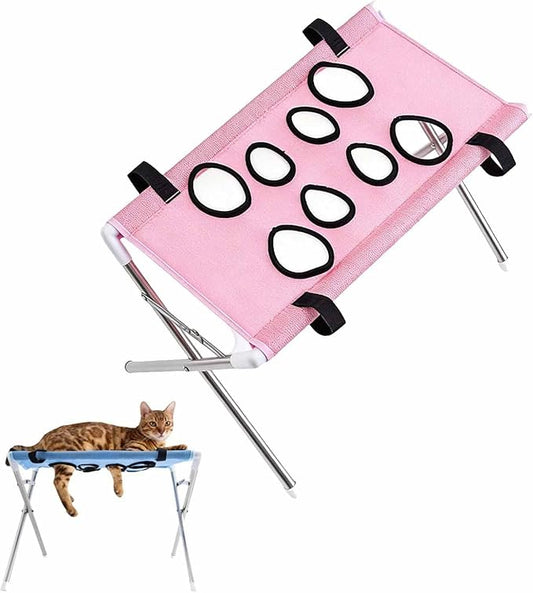 Pet Grooming Hammock with Washing Eight Hole Hammock Helper Hanging Harness for Picking Ears Nail Clipping Home (Pink)