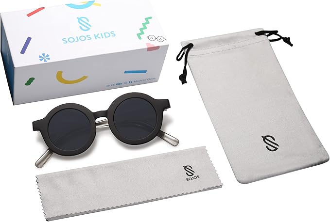 SOJOS Cute Round Polarized Sunglasses for Kids Girls Boys UV400 Protection De Sol Gafas Beach Holiday