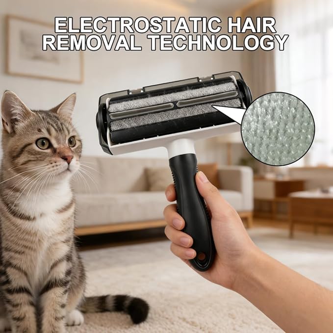 Reusable Pet Hair Remover Roller for Dogs and Cats - Removes Fur from Furniture, Carpet, Couch and Clothes -Self Cleaning - Lint Roller