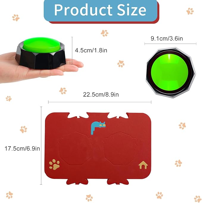 TITA-DONG 6Pcs Dog and Cat Communication Buttons Set, Dog Training Answer Buzzer Talking Buttons for Dogs with Waterproof Anti Slip Dog Button Mat for Dogs Pet Cat Training Family(#1)
