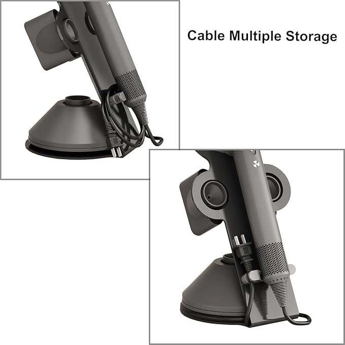 Hair Dryer Stand Holder,Hair Styler Storage Rack for Dyson Supersonic,Desk Heavy Alloy Steel Bracket,Power Plug Cable and Nozzle Attachments Organizer For Bathrooms,Salons,or Bedroom