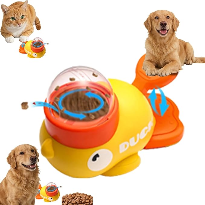 Duck Dog Treat Dispenser Toy for Small Breeds - Interactive Slow Feeder Puzzle & Food Dispensing Toy, Mental Stimulation Puppy Chew Toy for Healthy Digestion & IQ Training