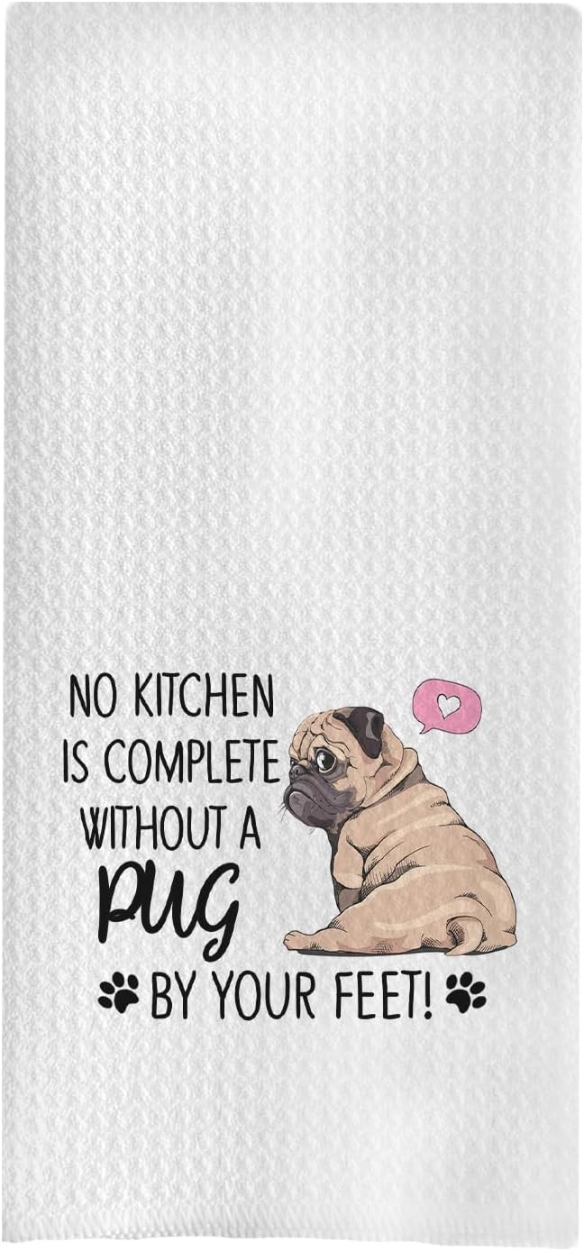 Pug Dog Kitchen Towels - Pug Lovers Gift, 16x24