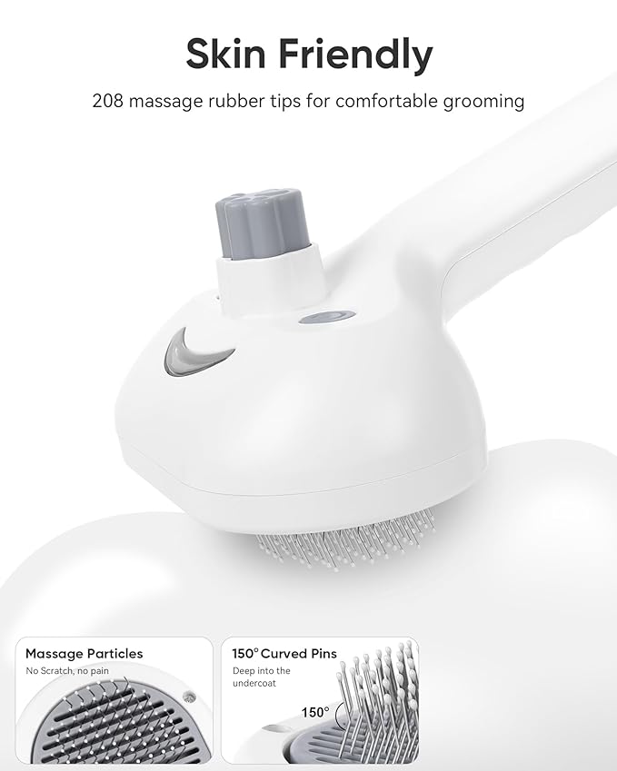 Pet Steam Brush Dog Cat 2026 New Grooming Comb for Shedding, Floating Hair, Smooth & Detangling, Gentle Cool Mist Softens Hair Reduces Static Helps Pets Who Dislike Bathing,2*Waterless Shampoo