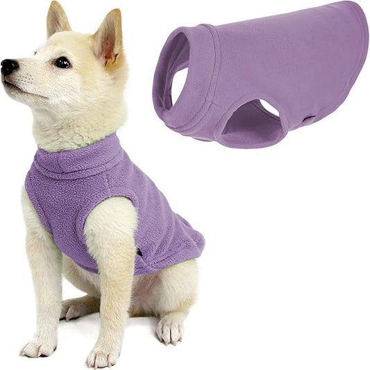 Gooby Stretch Fleece Vest Dog Sweater - Lavender, X-Small - Warm Pullover Super Stretchy Fleece Dog Jacket for Small to Large Dogs