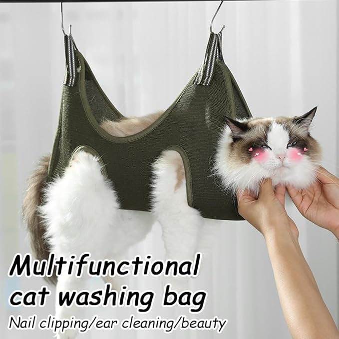 Pet Grooming Hammock – Breathable Mesh Cat & Dog Sling for Nail Trimming, Ear Cleaning & Bathing, Secure Suspension Helper for Small to Medium Pets (Size M, 20-29.5 lbs)