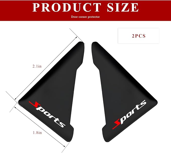 2 PCS Car Door Protector, Anti-Collision Sports Auto Front Door Corner Protector Sticker, Waterproof Scratch Guard Door Corner Decorations for Most Cars SUVs Trucks