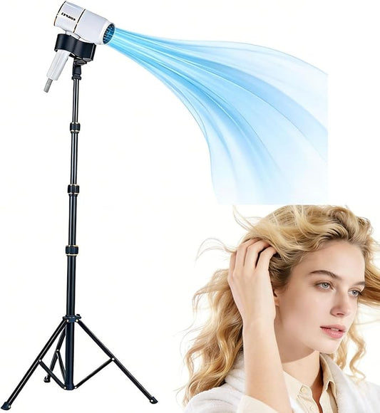 Hair Dryer Holder,Hands-Free Below Dryer Stand with Adjustable 23-77 Inch,Heavy Duty Hair Styler Stand For Children,The Elderly,Frozen Shoulder,Pets,Universal Clips For 99% Hair Dryer with Free Phone Holder