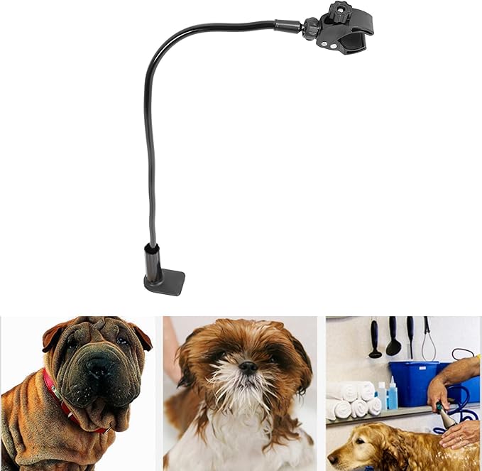 Brrnoo Dog Hair Dryer Stand, Hands Pet Dog Grooming Table arms Hair Dryer Holder, Lazy Hair Dryer Stand with Adjustable Clamp Mount for Countertop