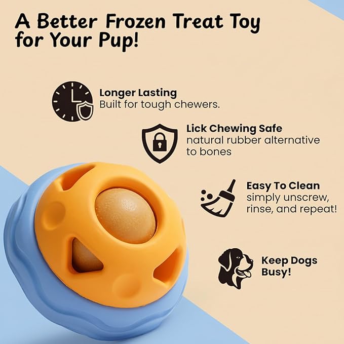Nocciola Enrichment Dog Licking Toy Set, Frozen Treat Molds & Interactive Feeder for Aggressive Chewers, Freezable Rubber Dog Lick Bowl Long-Lasting to Keep Them Busy, Engagement & Anxiety Relief