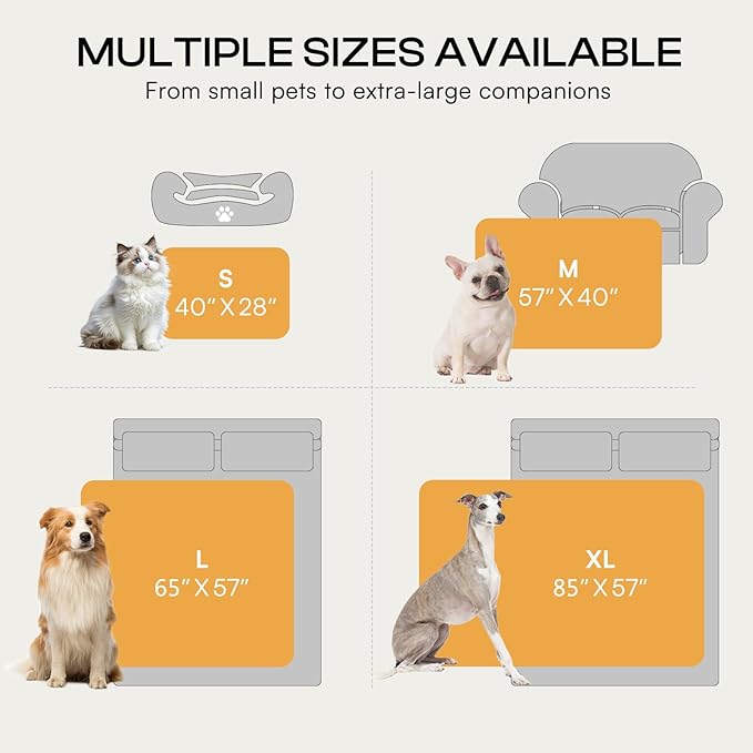 Luciphia Waterproof Dog Blanket for Small Puppy Ultra-Soft Calming Cut Pile Flannel Throw Durable & Warm Furniture Protection for Couch Car Pet Cat Blanket Machine Washable Soft White,S(40''x28'')