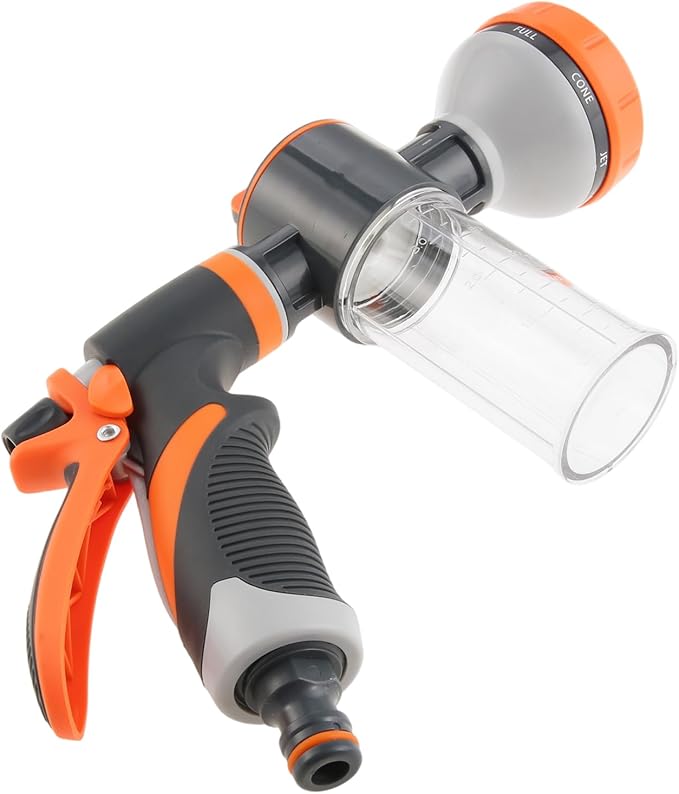 Dog Washing Hose Attachment with 3.5oz 100cc Soap Dispenser Upgrade 2-in-1 Garden Hose Nozzle for Watering Plants, Car Washes, Pet Showers Garden Nozzle Sprayer