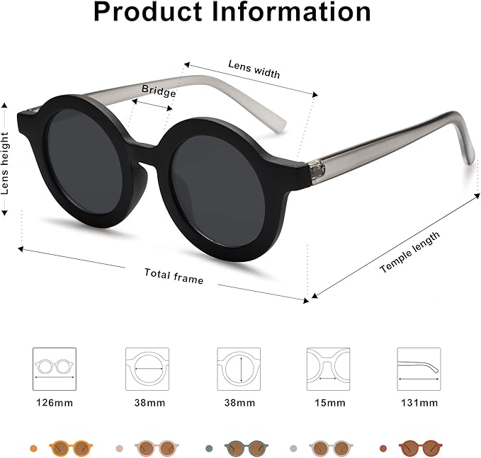 SOJOS Cute Round Polarized Sunglasses for Kids Girls Boys UV400 Protection De Sol Gafas Beach Holiday