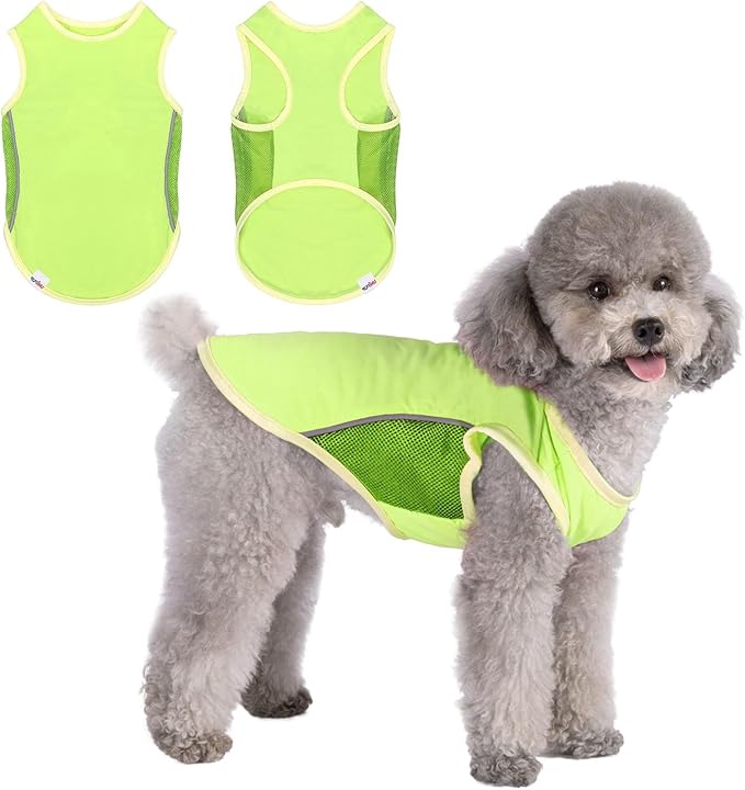UPF 50+ Sun Protection Dog Shirt for Small Dogs - Breathable Sleeveless Vest with Reflective Strips, Sports Fan Pet T-Shirt, Lightweight UV Protective Apparel P23ST00502M