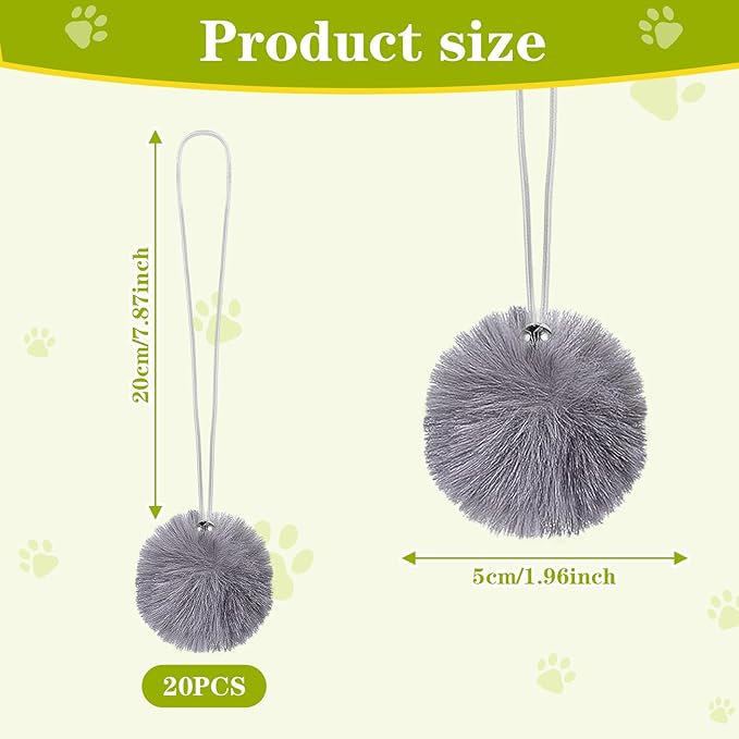 15 Pack Cat Tree Replacement Ball for Cat Tower Interactive Dangling Toys with Bell and Elastic Rope Kitten Tower Replacement Balls Plaything Add Ons for Scratching Post Tree